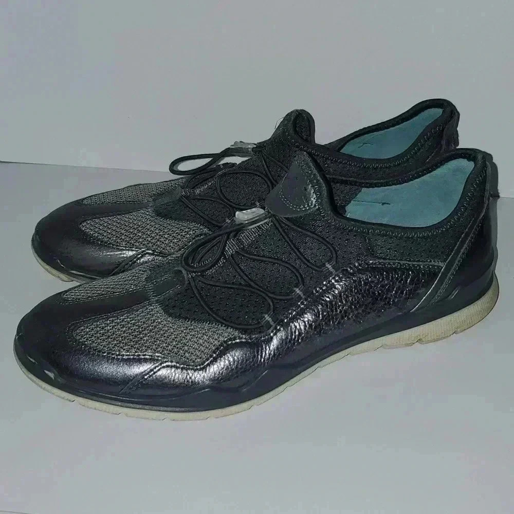ECCO Women’s Size 40 Lynx Pewter Silver Toggle Comfort Shoes - Picture 7 of 14